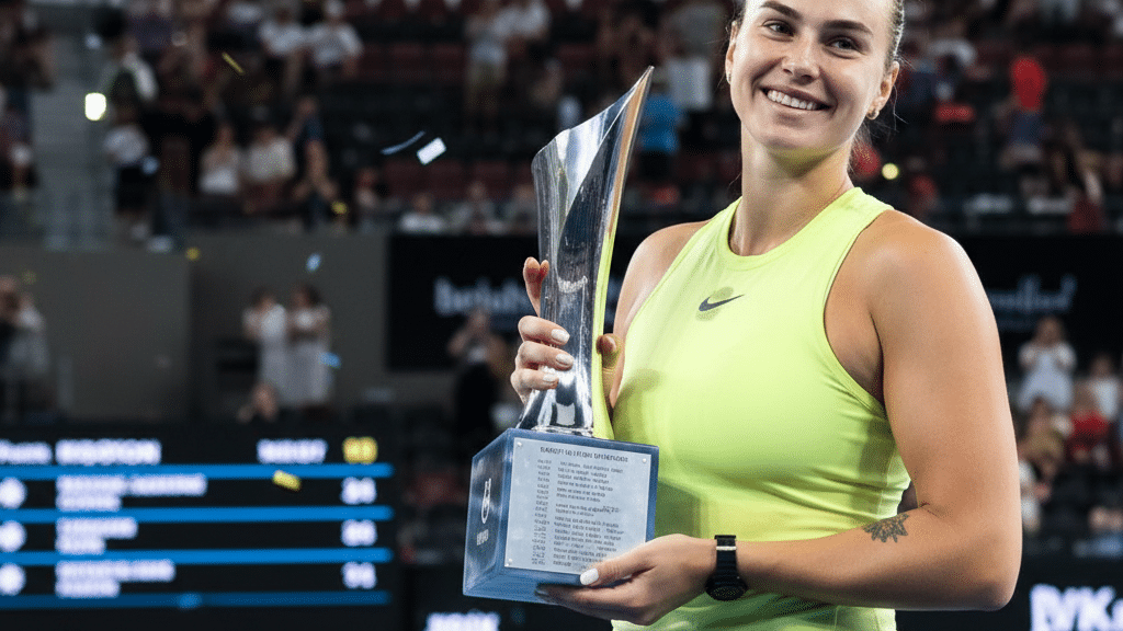Aryna Sabalenka câștigă titlul la Brisbane, victorie cu Kostyuk