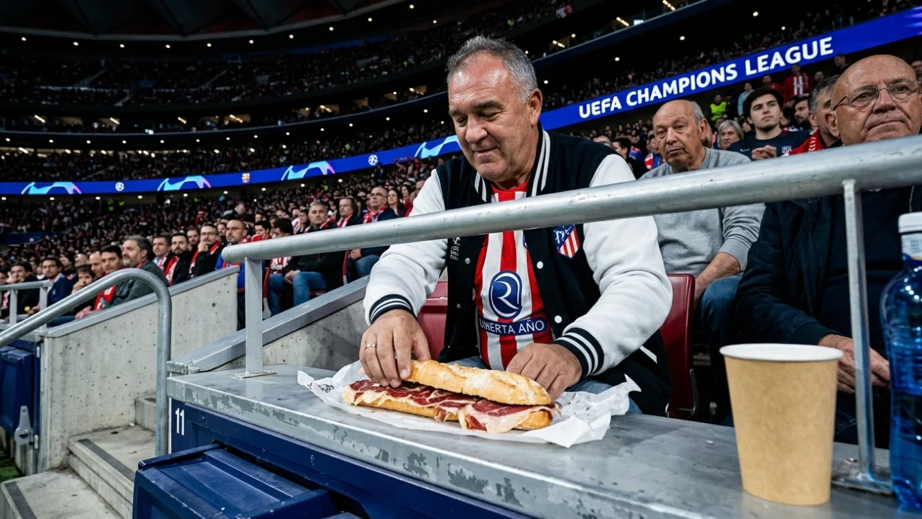 Imaginea serii in Liga Campionilor. Un suporter si-a pregatit cina in tribune in timpul meciului