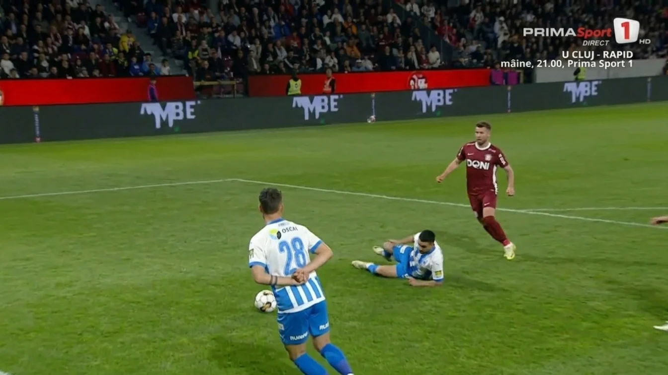 CFR Cluj. Universitatea Craiova 0-0. Arbitrajul video anuleaza un penalty clar in minutul 54