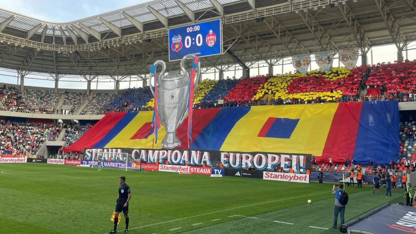 Steaua sărbătorește 40 de ani. Peluza Sud face show cu Sepsi